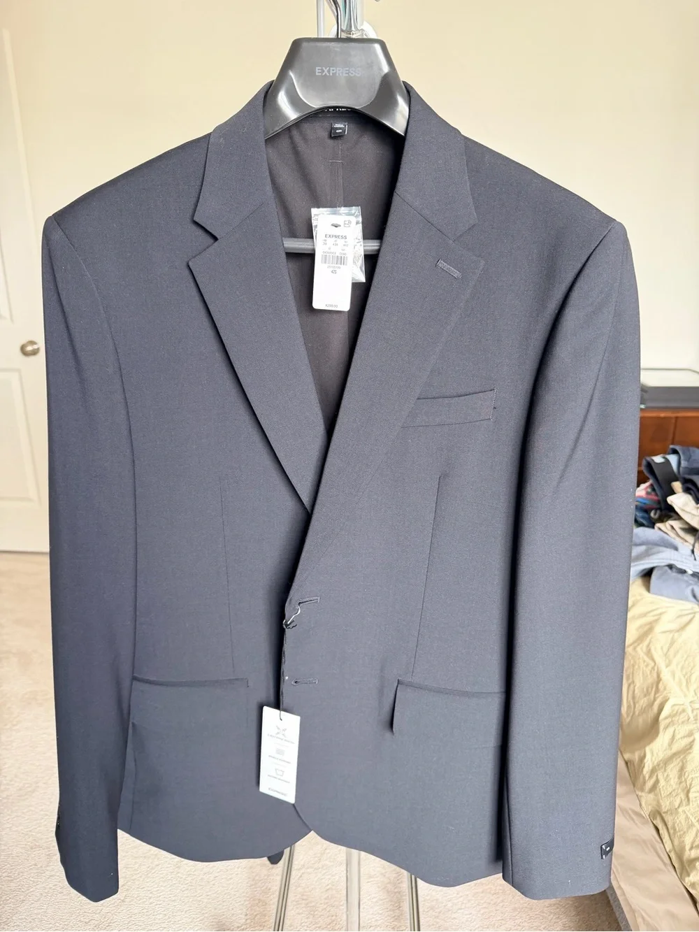 Express Men's Black Blazer - Classic Single-Breasted Suit Jacket